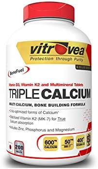 Vitrovea Triple Calcium with K27 and D3- Multi source CCM formula w/Zinc-Phosphorus-Magnesium 200 Tabs Vitrovea Triple Calcium with K27 and D3- Multi source CCM formula w/Zinc-Phosphorus-Magnesium 200 Tabs