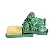 CKB Ltd Buddha Budai Decoration Vintage Home Butter Dish - Novelty Cool Tray with Lid (Jade Green)