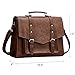 SOSATCHEL Women Briefcase Laptop Messenger Shoulder Bag PU Leather Handbag Fit 15.6 Inch Notebook, Brown