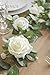 Ling's Moment Artificial Rose Flower Runner Rustic Flower Garland Floral Arrangements Wedding Ceremony Backdrop Arch Flowers Table Centerpieces Decorations (5FT Long, Ivory Roses)