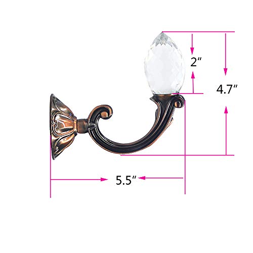 Ailejia Glass Crystal Curtain Holdbacks Tassel Curtain Tieback Zinc Alloy Decorative Drapery Holdback 2pcs 5.5â€œ (Red)