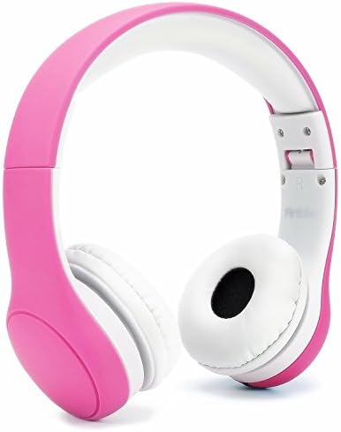 Anble Kids Headphones with Microphone Volume Limited Foldable Wired Headsets for Children - Pink
