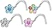 Forbidden Body Jewelry Flower Nose Ring, Stud - Surgical Steel Crystal Flower, Top Nose Stud (18g-20g)