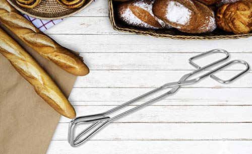 Food Tongs, Hiash Heavy Duty Stainless Steel Kitchen Tongs for BBQ, Barbecue, Cooking, Scissors Tongs 9 Inch & 11 Inch (Set of 2)