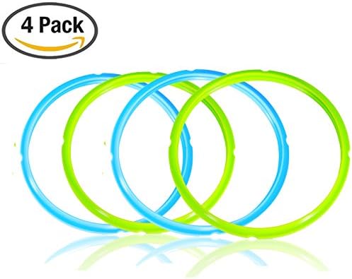 Silicone Sealing Rings Compatible Instant Pot Accessories 5/6 Quart - Seal Lasting & BPA-free - Blue & Green (4pcs)