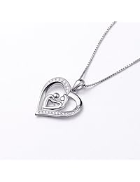 Madre y el niño collar, plata de ley, Plateado