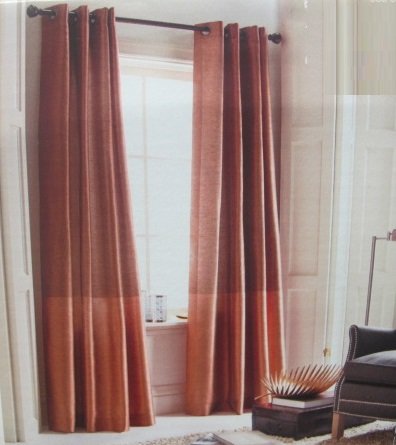 Threshold Banded Faux Silk Window Panel Copper Amazon In Home
