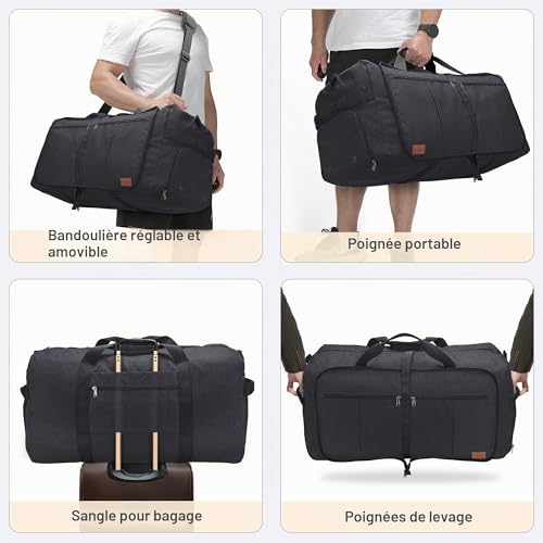 Urtala 80L Foldable Travel Bag for Men and Women, Large Overnight Bag with Shoe Compartment, Waterproof Hand Luggage Bag/Sports Bag