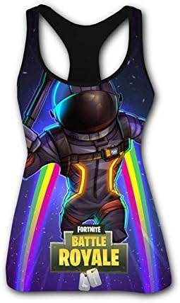 Women's Fashion 3D Printed Astronaut Rainbow Polyester Sleeveless Tank Top M