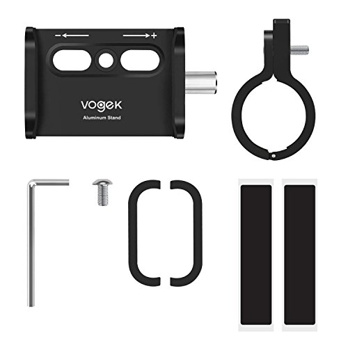 VOGEK Bike Phone Holder, Anti Shake and Stable Aluminum Bike Mount Cell Phone Holders for Bicycle Motorcycle Handlebar for iPhone X, iPhone 8/8 Plus, Samsung Galaxy S7/S7 Edge (Black)