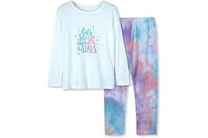 Beezizac Pajamas for Girls 100% Cotton Tie dye Unicorn Mermaid Sleepover PJ Set Size 4T-18