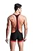 ONEFIT Men's Suspender Boxer Wrestling Singlet Bulge Leather Like Bodysuit Pants Black