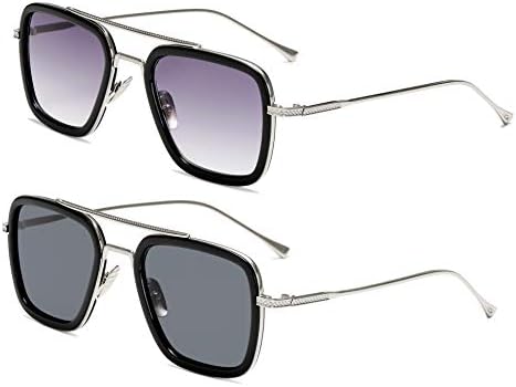 Vintage Square Sunglasses – Retro Pilot Style, UV400 Protection, Unisex Trendy Shades