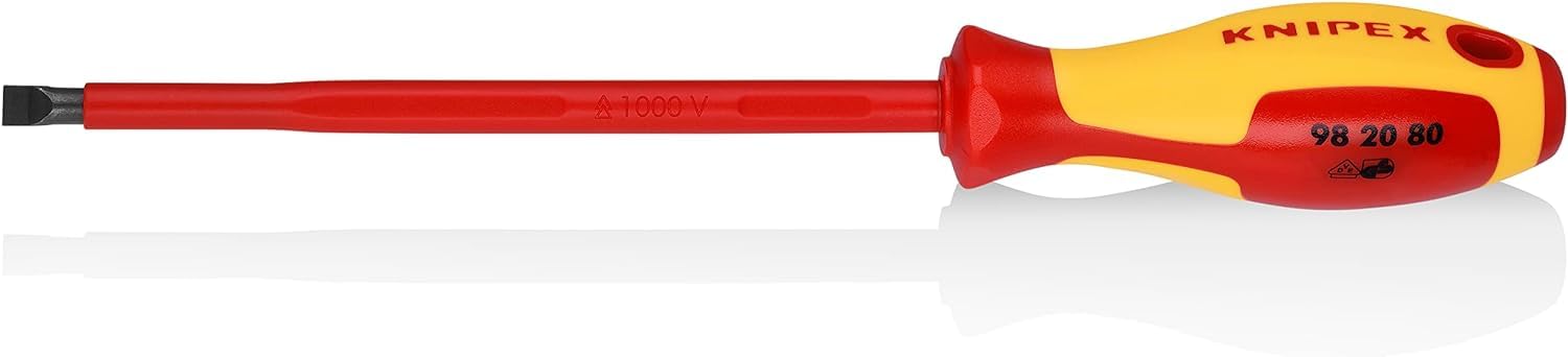 KNIPEX Screwdrivers for Slotted Screws Insulating Multi-Component Handle, VDE-Tested 295 mm, 98 20 80