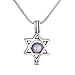 MYAROMA FINDINGS Star of David Locket with Black Pearl Pendant Necklace