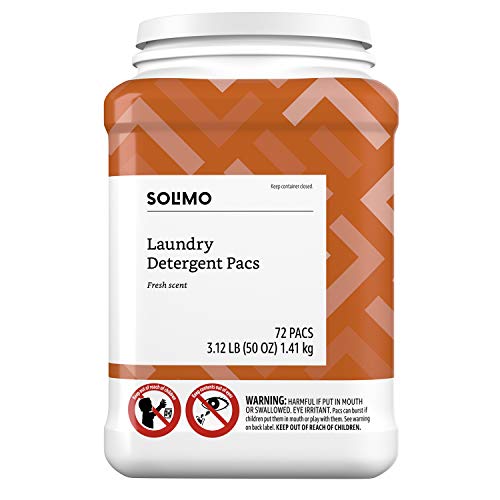 Amazon Brand Solimo Laundry Detergent Pacs, Fresh Scent, 72 count
