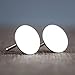 Tiny Round Dot Disc Stud Earrings in 925 Sterling Silver, Gold Vermeil, or Rose Gold Vermeil | Dainty Minimalist Earrings for Women (Sterling Silver, 8mm)