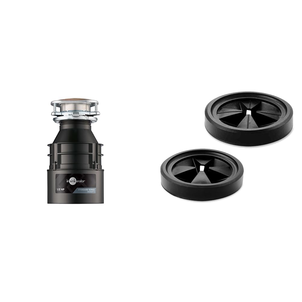 Photo 1 of ***SEE CLERK COMMENTS*** InSinkErator Badger 5 Garbage Disposal, Standard Series 1/2 HP Continuous Feed Food Waste Disposer & Black, Mounting Gasket Kit, MGK-OO, Dimensions: H 1.25 in, W 3.88 in, D 3.88, 2 Count