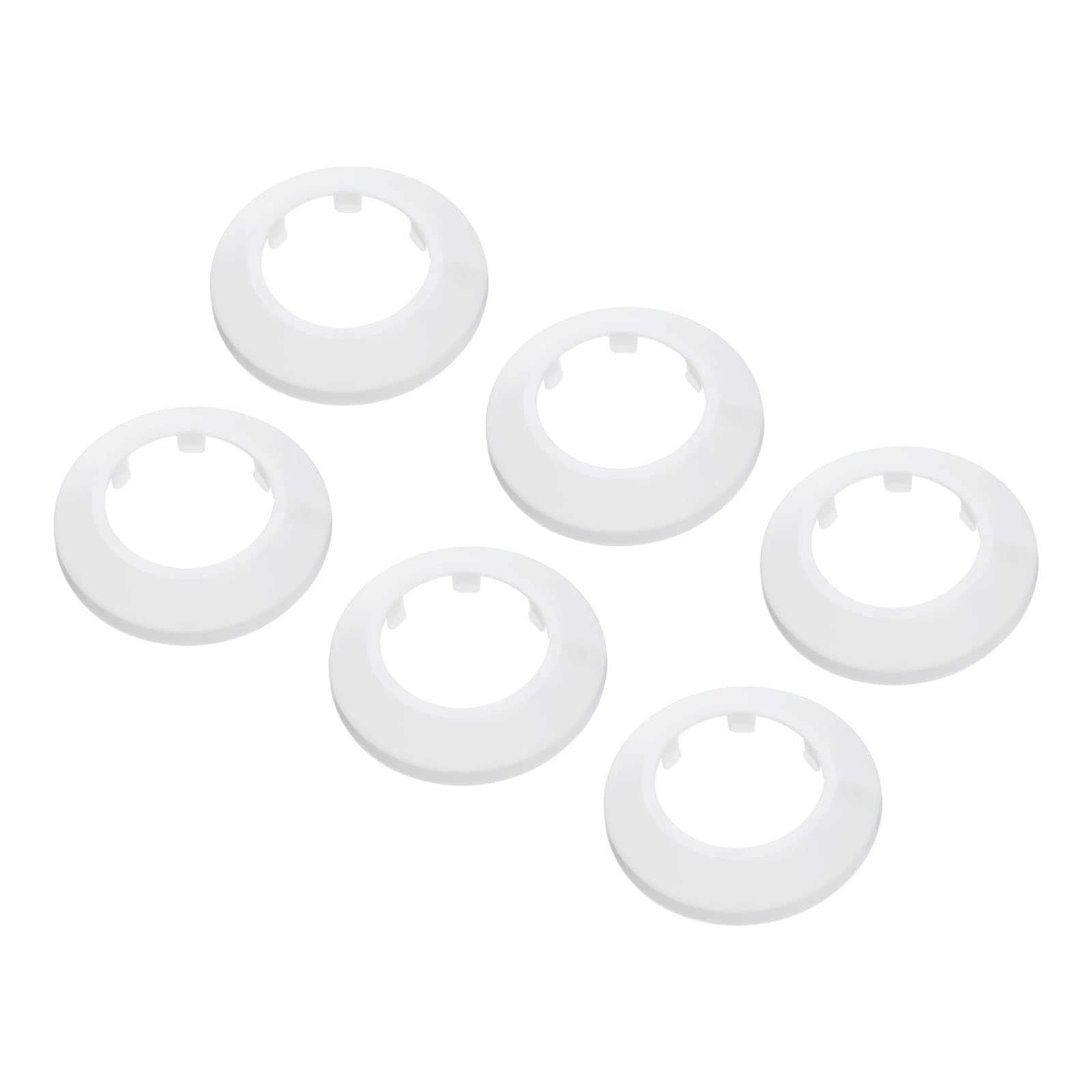 PATIKIL Water Pipe Cover Decoration Fit 2.48"/63mm, 6Pcs Flange Water Pipe PP Plastic Escutcheon Plate Collar Drain Line Cover Radiator for Wall Pipe Tube Decor, White