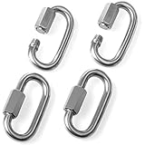 STARVAST 8mm Quick Link Oval Carabiner Chain Quick Links Connector 4pcs M8 Stainless Steel Swing Clip Screw Lock Swing Set for Swing Play Set