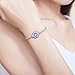 BAMOER 925 Sterling Silver Expandable Lucky Blue Evil Eye Chain Bracelet With Sparkling Cubic Zirconia for Women Girls Style 1