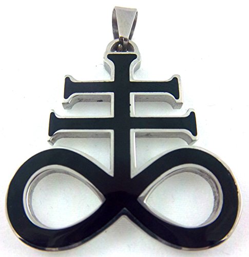 Church of satan satanic cross w/chain stainless steel