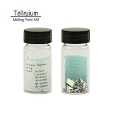 10 Grams 99.99% Pure Tellurium Metal Metalloid Element 52 in Glass Bottles With label