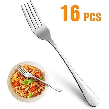 Dinner Forks,Set of 16 Top Food Grade Stainless Steel Silverware Forks,Table Forks,Flatware Forks,8 Inches,Mirror Finish & Dishwasher Safe