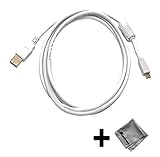 White Gold-Plated USB 2.0 Cable for Trio AXS 4G 7.85 inch 16 GB Quad Core Tablet - 10ft