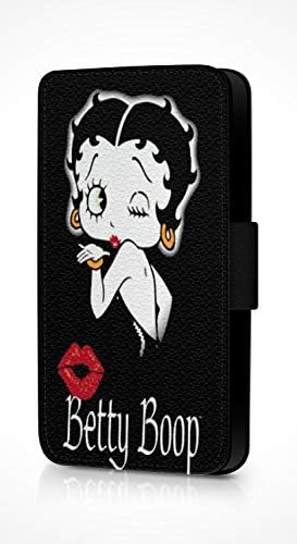 Aim Printing Betty Boop Cartoon Faux Leather Flip Phone Case Cover (Samsung Galaxy S8)