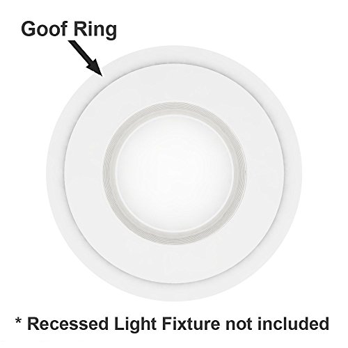 5 Pack 6.7" White Goof/Trim Ring for 4 inch Recessed Can Down Light (5