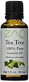 ZAQ 100-Percent Pure Aromatherapy Essential Oil, Eucalyptus, Lavender, Peppermint, Tea Tree (Pack of 4), 1 oz.