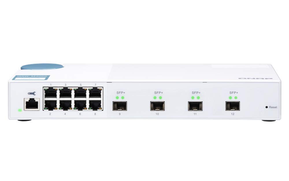 QNAP QSW-M408S QSW-M408S, 8 port 1Gbps, 4 port 10GbE SFP+, web management switch
