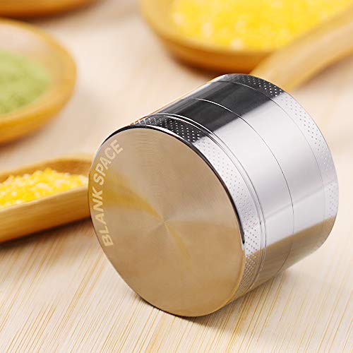 BLANKSPACE Grinder 4 Piece Herb Spice Grinder with Pollen Catcher 2 Inch, Gunmetal - Thumbnail 5