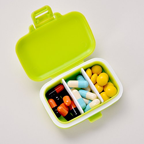 Pill Cases 3 Removable Compartments Plastic Waterproof Pill Box Case