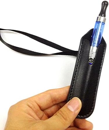 EGO Necklace Lanyard with pack of 2 Faux Leather Pouch for eGo-t,eGo-w,eGo-c eGo-F , eGo Twist,eCig-black & white
