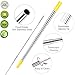 Longzon 2 Pack Telescopic Metal Straws – Reusable, Portable, Collapsible Stainless Steel Drinking Straws with 2 Aluminum Key-chain Case & 2 Cleaning Brushes for Travel - (Silver/Champagne)