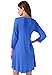 JollieLovin Women's Casual Swing 3/4 Sleeve Pockets T-Shirt Loose Dress (Blue, 1X)