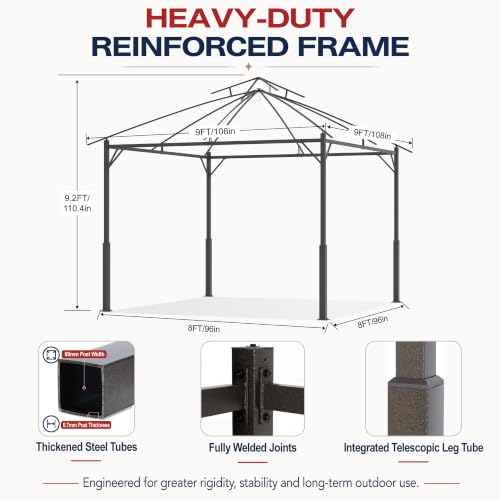 ABCCANOPY 9x9 Gazebo Review: Permanent Double-Roof Shelter with Mosquito Netting image 24