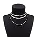 Boosic Multi Layer Sequins Chevron & Bead Chain Choker Necklace for Women
