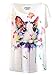 Futurino Women's Cute Cat Graphic Abstract Paint Splatter Casual T-shirt Top,Medium,White,Medium