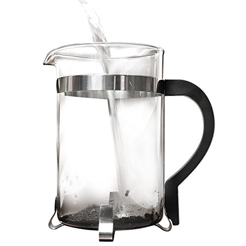 Primula Classic French Press Coffee/Tea Maker - Glass 8 Cup/32 Oz, Black/Chrome Accents