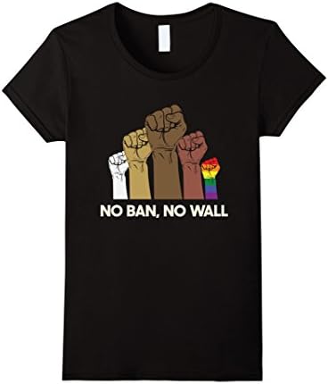 Women's No Ban, No Wall They can't deport Us All T-Shirt Small Black