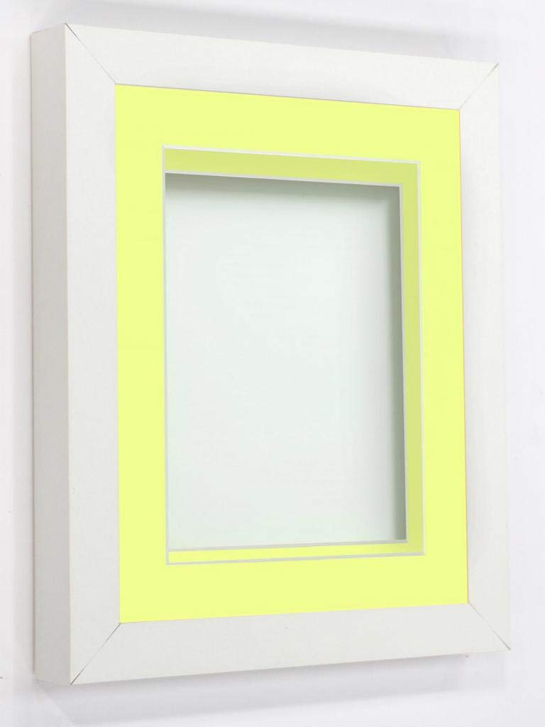 Rickman Box Frame White with Lemon Bon Bon Mount, 10x8 for 7x5 inch