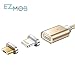 3rd Generation Magnetic Cable Ez4Mob USB Charger Cable Lightning for iPhone 5, 5c, 5s, SE, 6, 6 Plus, 6s, 6s Plus, 7, 7 Plus and Android (Gold)