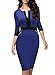 Miusol Women's Formal Scoop Neck Optical Illusion 2/3 Sleeve Business Dress