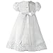 Lauren Madison Baby-Girls Newborn Satin Dress Gown Outfit, White, 0-3 Months