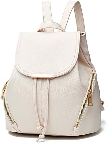 Fayland Women Teens Girls Backpack Purse Leather Daypack Schoolbag Laptop Bag Off-white