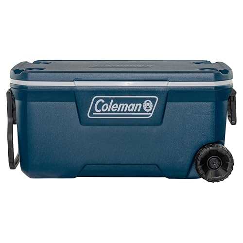 100QT Xtreme Wheeled Cooler Box | Nevera Portátil Rígida con Ruedas, de Gran Capacidad | 94 L, Azul/Blanco