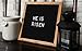 Black Felt Letter Board 10x10 inches. Changeable Letter Boards Include 680 White Yellow Red Pink Plastic Letters & Oak Frame with Olive Oil Applied
